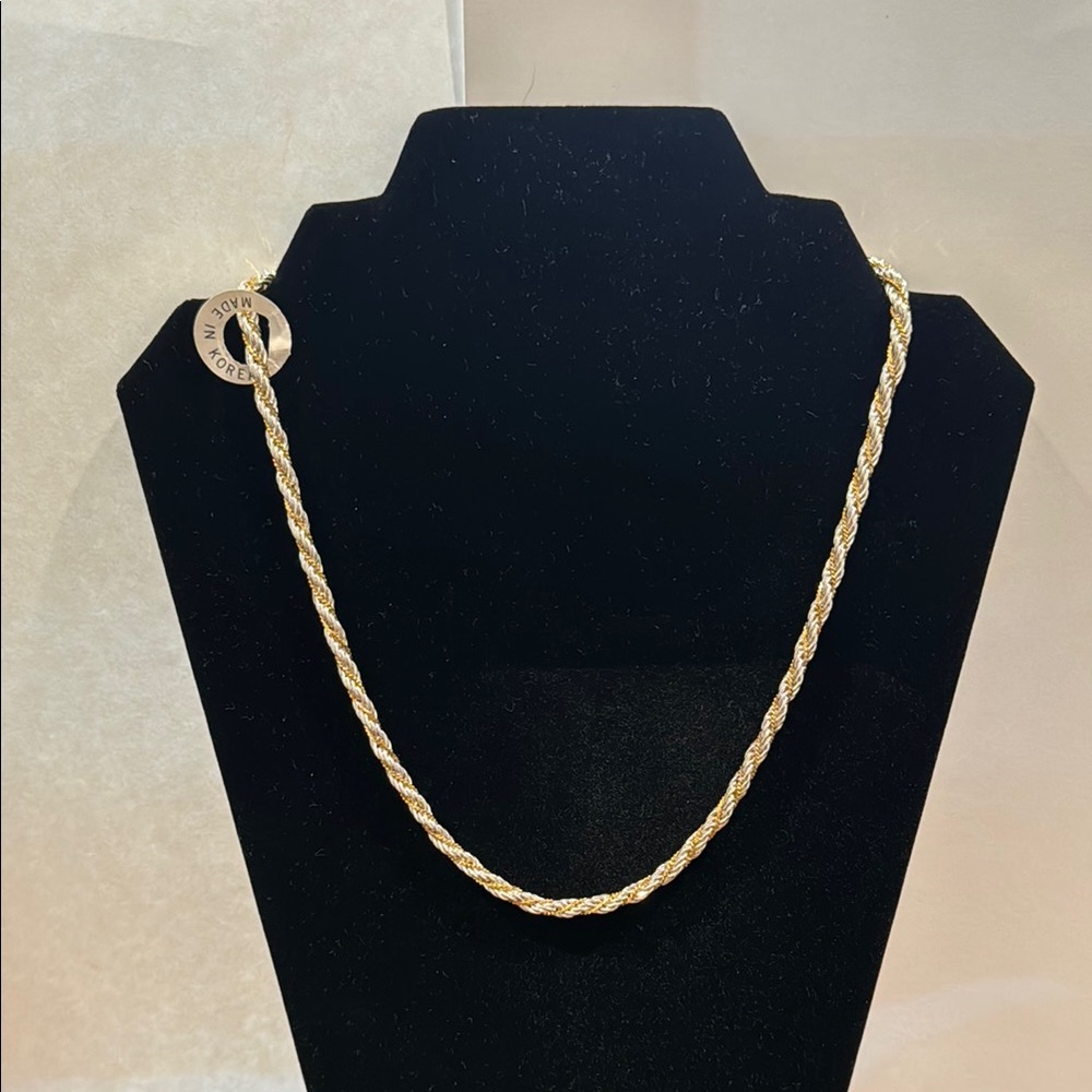 Entwined, Gold and Silver Multi-Strand Necklace — Made in Korea